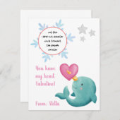 Narwhal-Spiel mit der Valentinenkarte Begleitkarte (Vorne/Hinten)