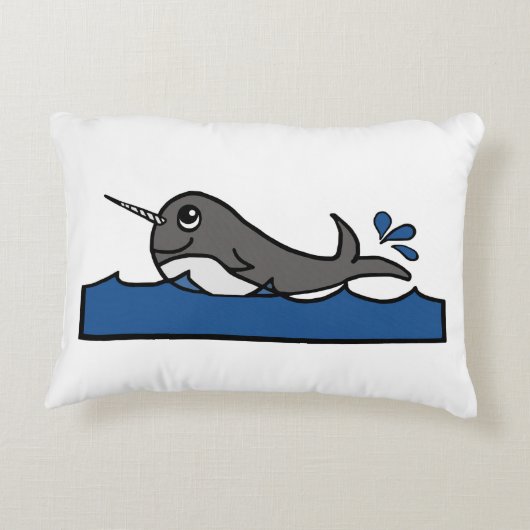 Narwhal Splash Dekokissen (Rückseite)
