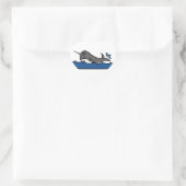 Narwhal Splash Herz-Aufkleber (Tasche)