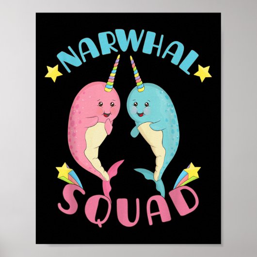 Narwhal Squad Niedlich Kawaii Narwhals Narwhale Poster (Vorne)