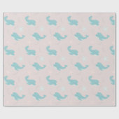 Narwhal & Starfish Muster Light Pink Geschenkpapier (Flach)
