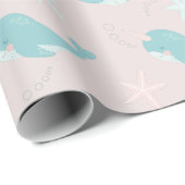 Narwhal & Starfish Muster Light Pink Geschenkpapier (Rolleneckpunkt)