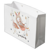 Narwhal und Mermaid mit Freunden der Sonnigen Ohre Große Geschenktüte (Rückseite Schrägansicht)