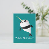 Narwhal und Panda in One Postkarte (Stehend Vorderseite)