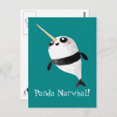 Narwhal und Panda in One Postkarte (Vorne/Hinten)