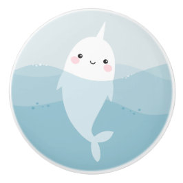 Narwhal und Wellen-Türknauf Keramikknauf