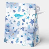 Narwhal Under Sea Baby Shower Fevor Box Geschenkschachtel (Rückseite)