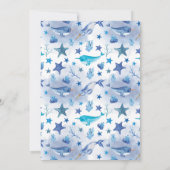 Narwhal under the Sea Baby Shower Einladung (Rückseite)
