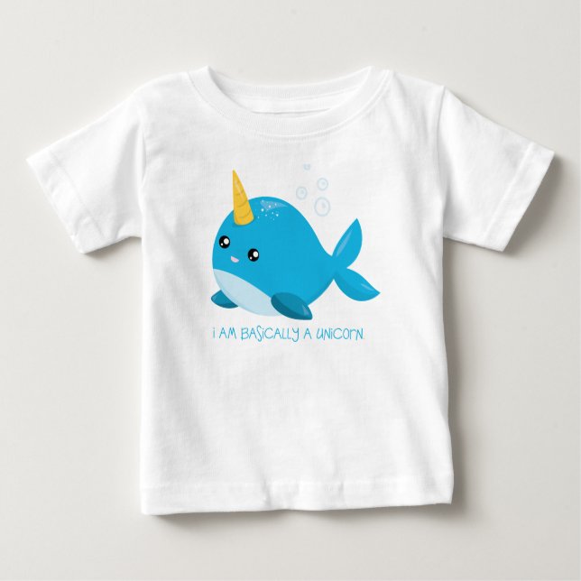 Narwhal Unicorn Baby/Kleinkind T - Shirt (Vorderseite)