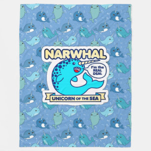 Narwhal Unicorn des Meeres Fleecedecke