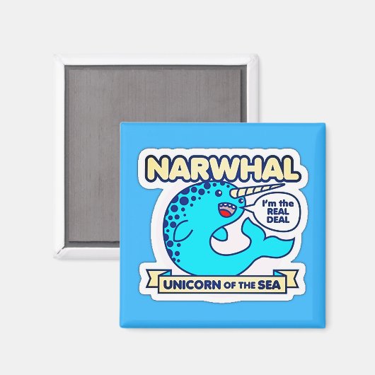 Narwhal Unicorn des Meeres Magnet (Vorderseite/Rückseite)