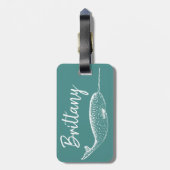 Narwhal Unicorn des Meeres | PERSONALISIERT Gepäckanhänger (Rückseite vertikal)