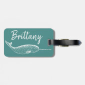 Narwhal Unicorn des Meeres | PERSONALISIERT Gepäckanhänger (Rückseite horizontal)