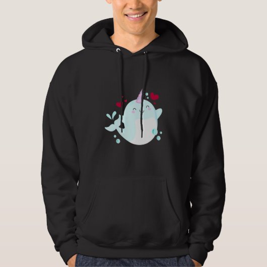 Narwhal Unicorn Liebe Herzlich Willkommen bei den  Hoodie (Vorderseite)