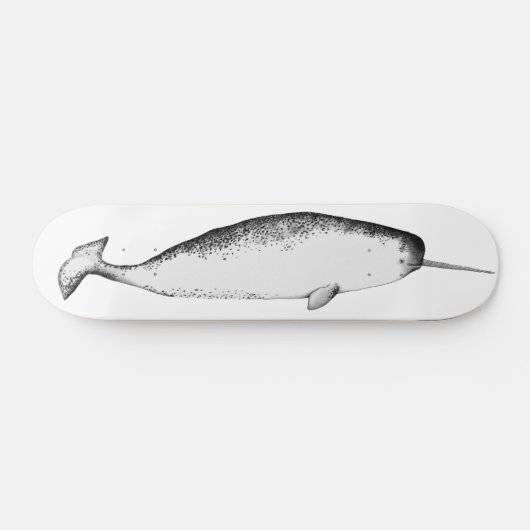 Narwhal Unicorn Magical Illustration Whale Art Skateboard (Horizontal)
