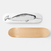 Narwhal Unicorn Magical Illustration Whale Art Skateboard (Horizontal)
