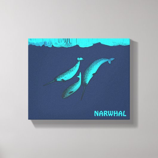 Narwhal unter dem Eis Leinwanddruck (Vorderseite)