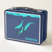 Narwhal unter dem Eis Metall Lunch Box (Rückseite)
