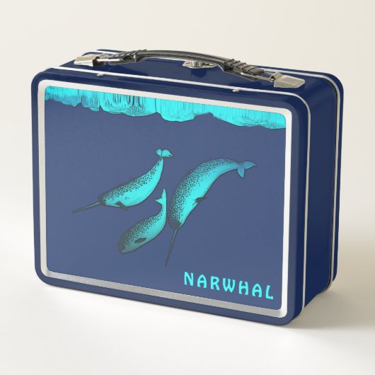 Narwhal unter dem Eis Metall Lunch Box (Rückseite)