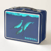Narwhal unter dem Eis Metall Lunch Box (Vorderseite)