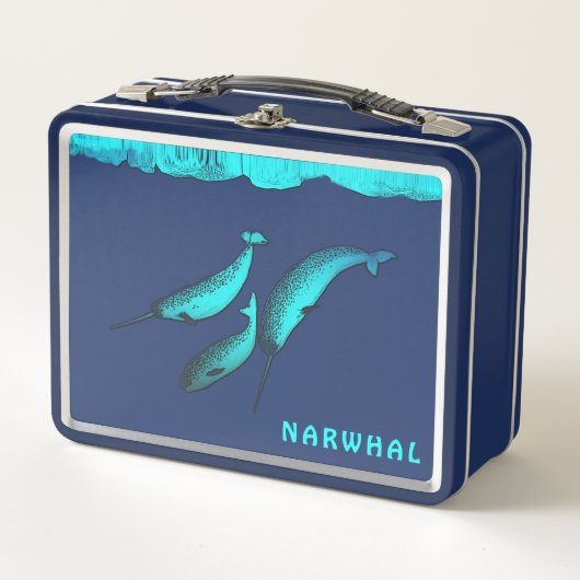 Narwhal unter dem Eis Metall Lunch Box (Vorderseite)