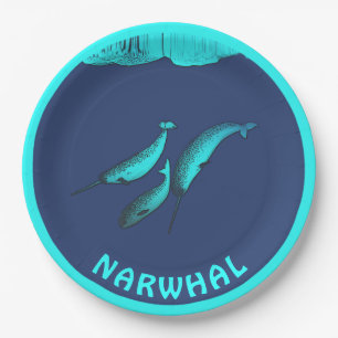 Narwhal unter dem Eis Pappteller