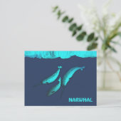 Narwhal unter dem Eis Postkarte (Stehend Vorderseite)
