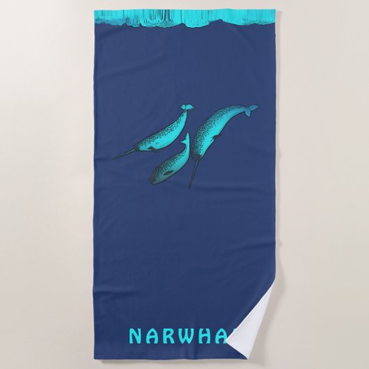 Narwhal unter dem Eis Strandtuch (Vorderseite)