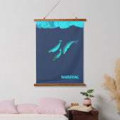 Narwhal unter dem Eis Wandteppich Mit Holzrahmen (Schlafzimmer)