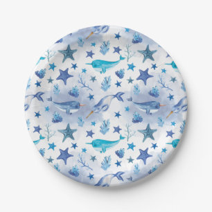 Narwhal unter den Sea Baby Shower Teller
