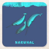 Narwhal unter der rechteckiger pappuntersetzer (Vorderseite)