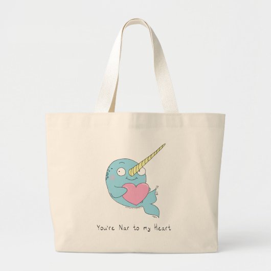 Narwhal Valentinstag Kinder Jumbo Stoffbeutel (Vorne)
