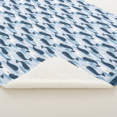 Narwhal Waves Allover Print Blue Sherpadecke (3/4)