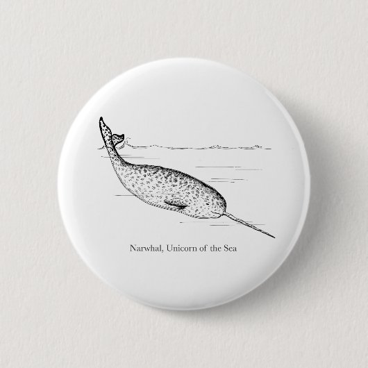 Narwhal Whale Einhorn des Meeres Button (Vorderseite)