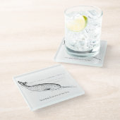 Narwhal Whale Einhorn des Meeres Glasuntersetzer (Schrägansicht)