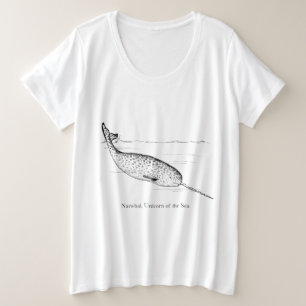 Narwhal Whale Einhorn des Meeres Große Größe T-Shirt