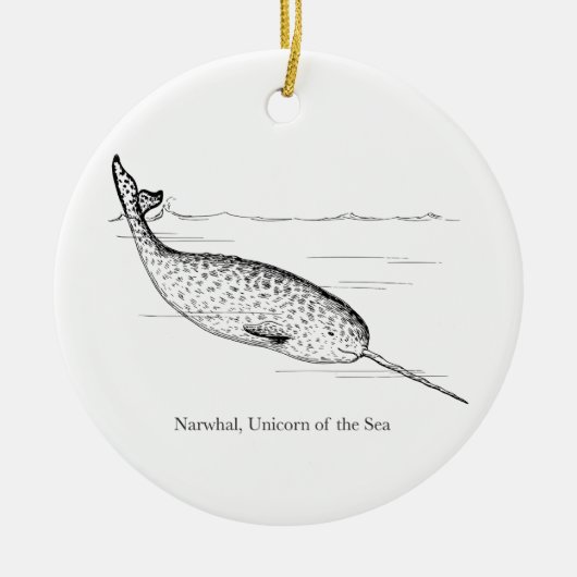 Narwhal Whale Einhorn des Meeres Keramikornament (Vorne)