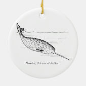 Narwhal Whale Einhorn des Meeres Keramikornament (Hinten)