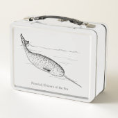 Narwhal Whale Einhorn des Meeres Metall Brotdose (Rückseite)