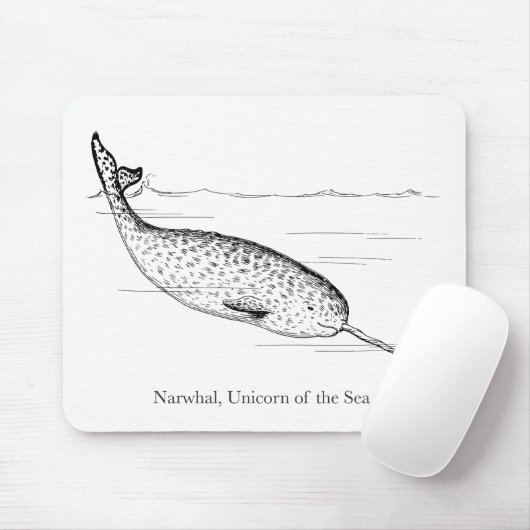 Narwhal Whale Einhorn des Meeres Mousepad (Mit Mouse)