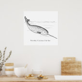 Narwhal Whale Einhorn des Meeres Poster (Küche)