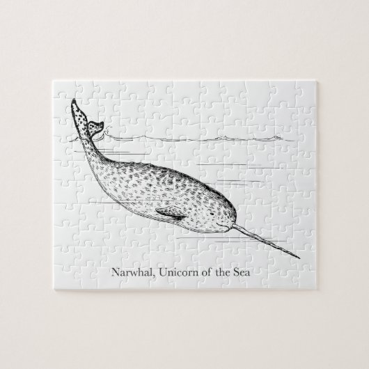 Narwhal Whale Einhorn des Meeres Puzzle (Horizontal)