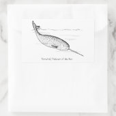 Narwhal Whale Einhorn des Meeres Rechteckiger Aufkleber (Tasche)