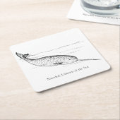 Narwhal Whale Einhorn des Meeres Rechteckiger Pappuntersetzer (angewinkelt)