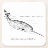 Narwhal Whale Einhorn des Meeres Rechteckiger Pappuntersetzer (Vorderseite)