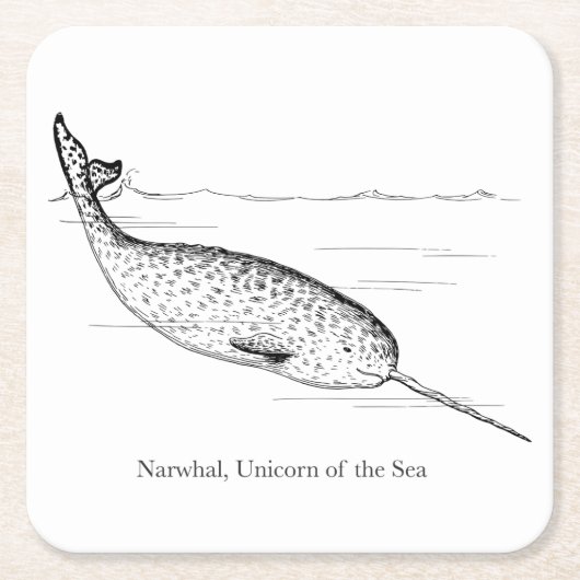 Narwhal Whale Einhorn des Meeres Rechteckiger Pappuntersetzer (Vorderseite)
