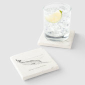 Narwhal Whale Einhorn des Meeres Steinuntersetzer (Seitenansicht)