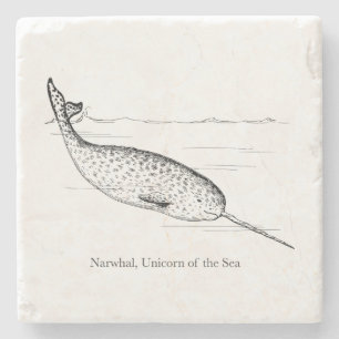Narwhal Whale Einhorn des Meeres Steinuntersetzer