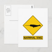 Narwhal X-ing Sign Postkarte (Vorne/Hinten)