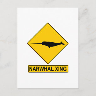 Narwhal X-ing Sign Postkarte